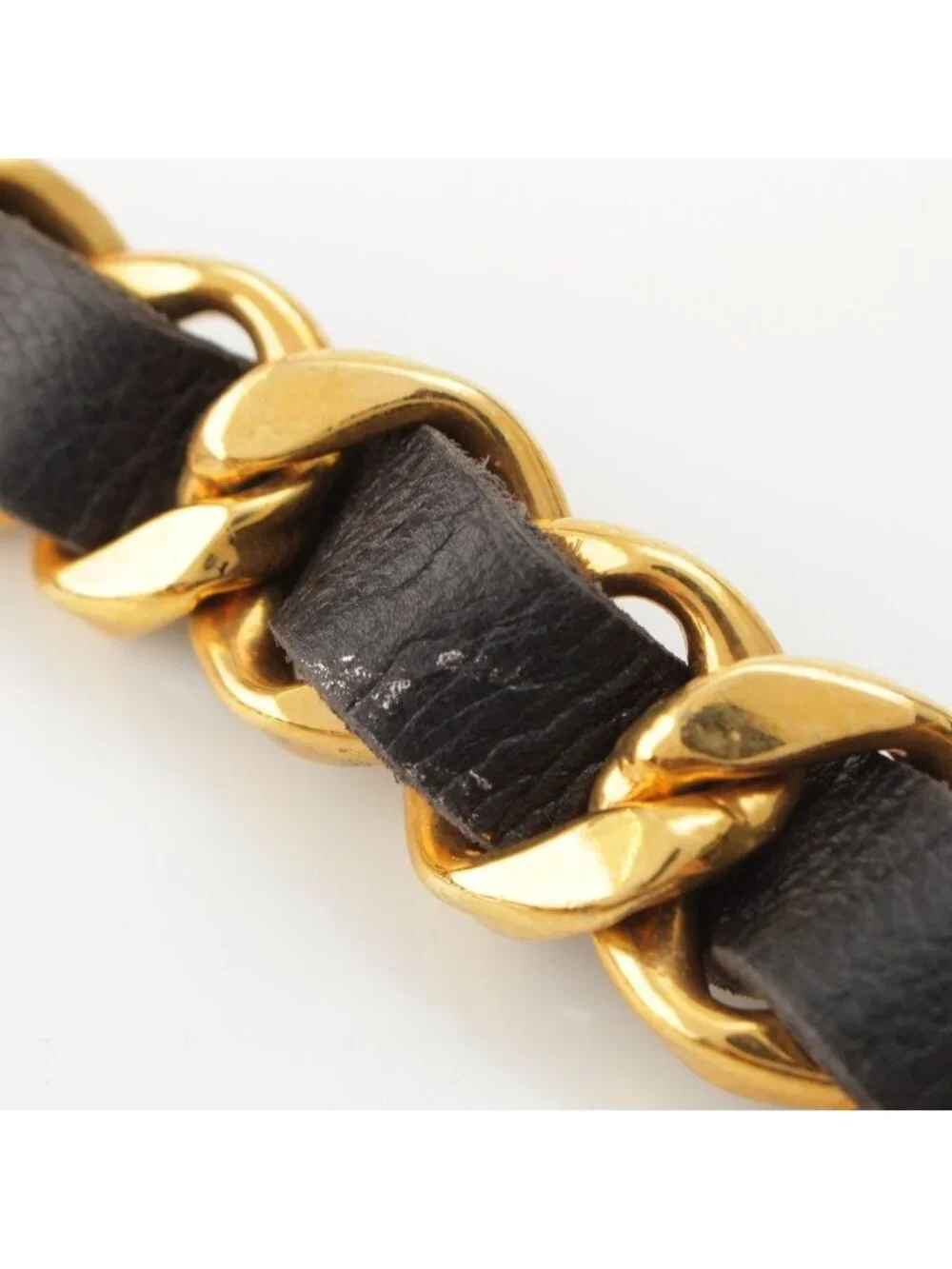 Chanel Vintage Jumbo CC Logo Chain Belt Black